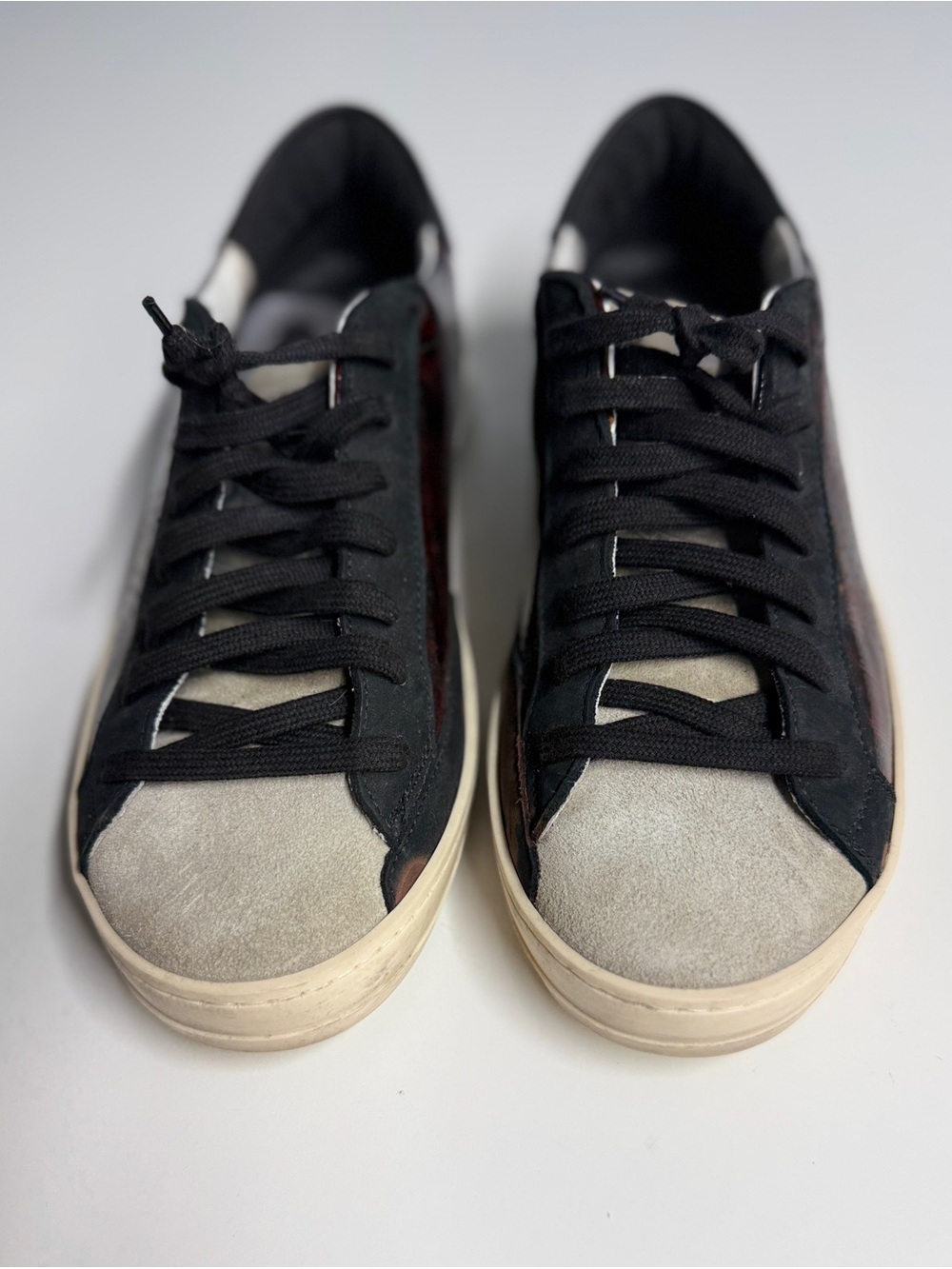 P448 Men's Low-Top Sneakers in Black, Gray, and Cream